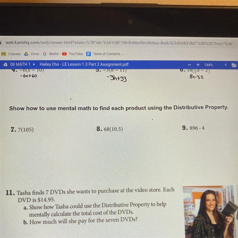 Please help me with 7, 8 and 9 I dont know how to distribute property-example-1