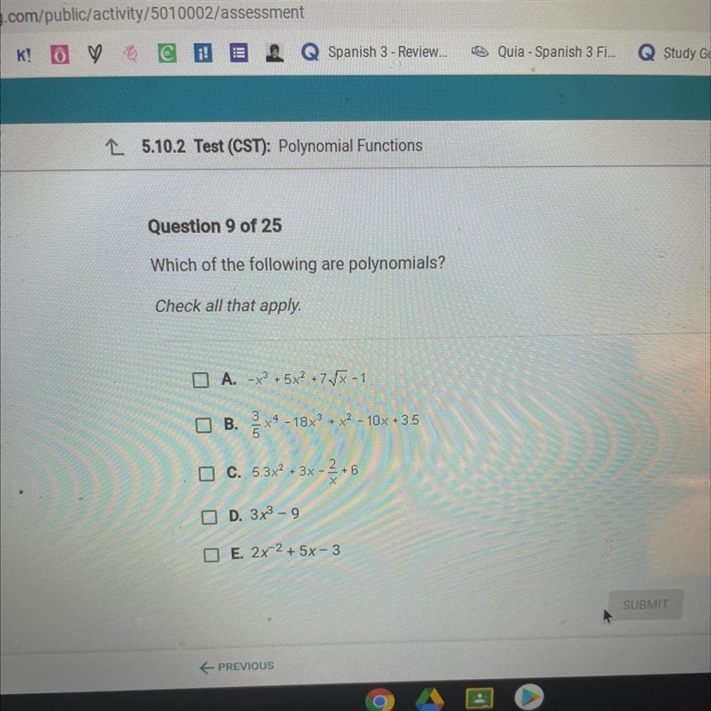 Which of the following are polynomials-example-1