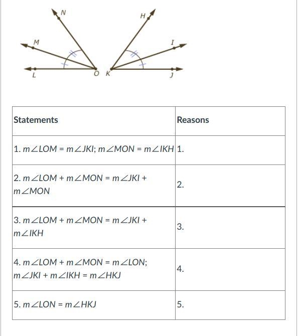 Fill in the missing statements and reasons in this proof. Number your reasons 1 through-example-1