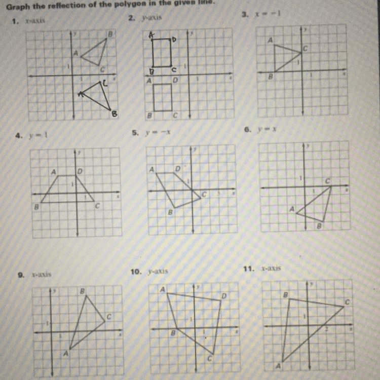 Reflections need help 1 and two already done just need help on 3-11-example-1