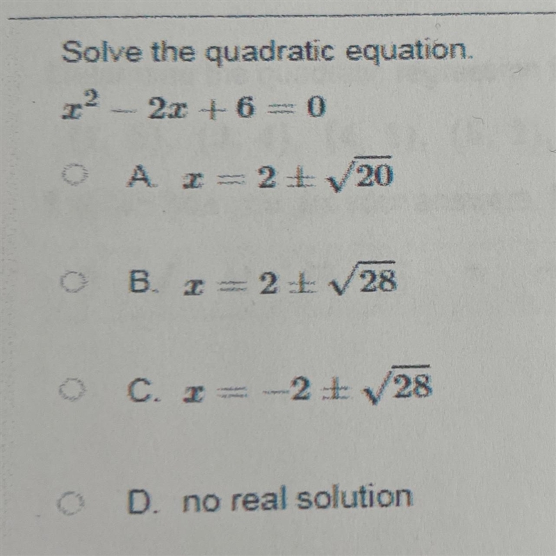 Solve the quadratic equation-example-1