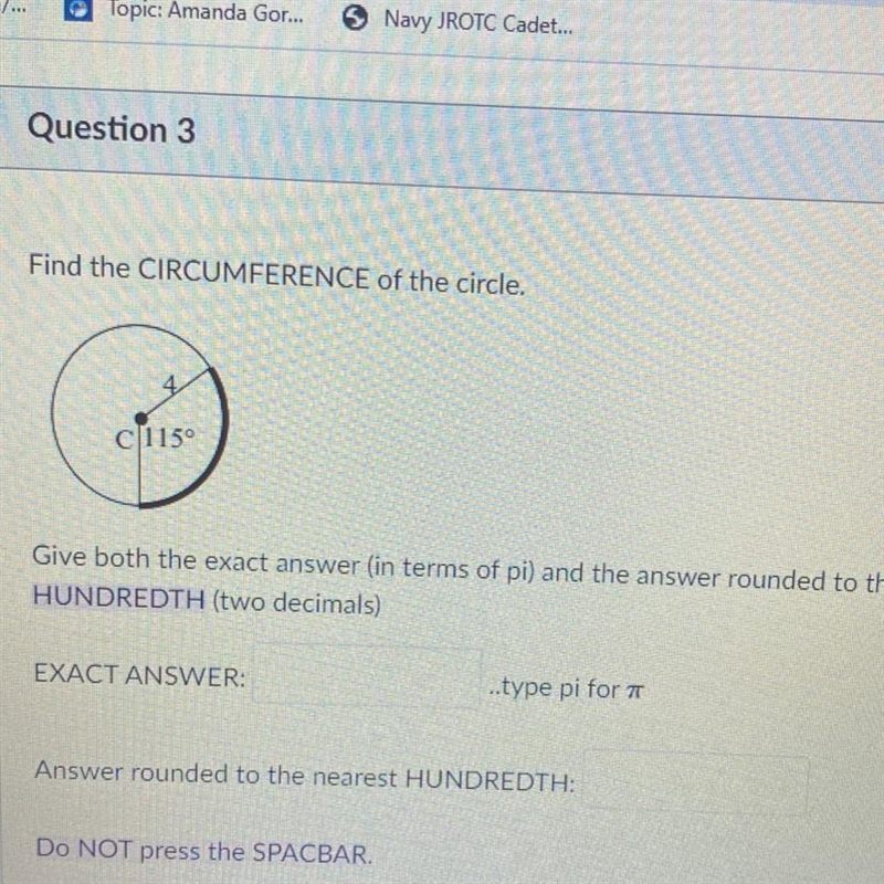 Find the CIRCUMFERENCE of the circle.-example-1