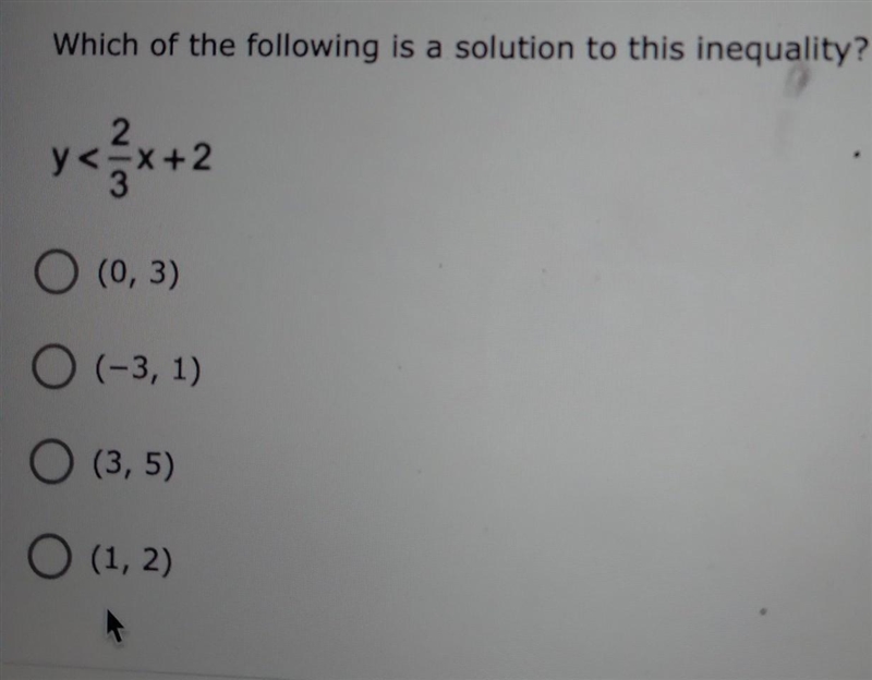 Which of the following is a solution to this inequality?​-example-1