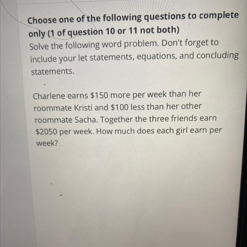 Mathhhhhhh testtttt Add a statement, equation and concluding statement-example-1