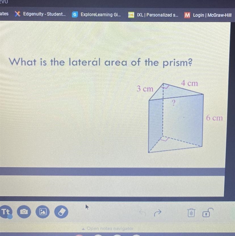 What is the lateral area of the prism? PLS HELP PLS ANSWER IF YOU ACTUALLY KNOW N-example-1