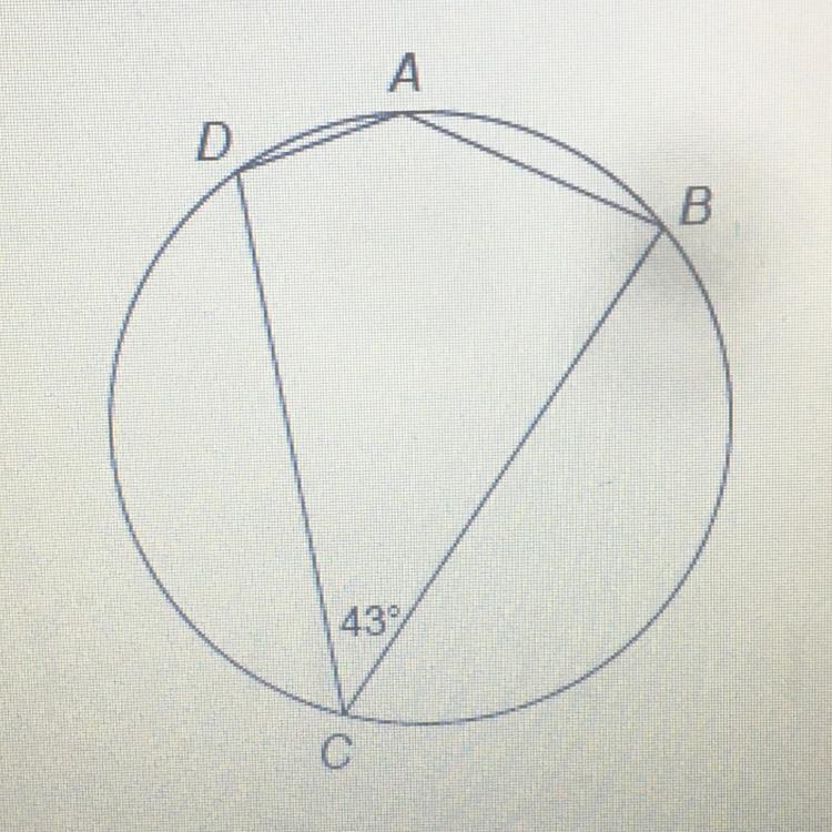 Quadrilateral ABCD is inscribed in this circle. What is the measure of angle a?-example-1