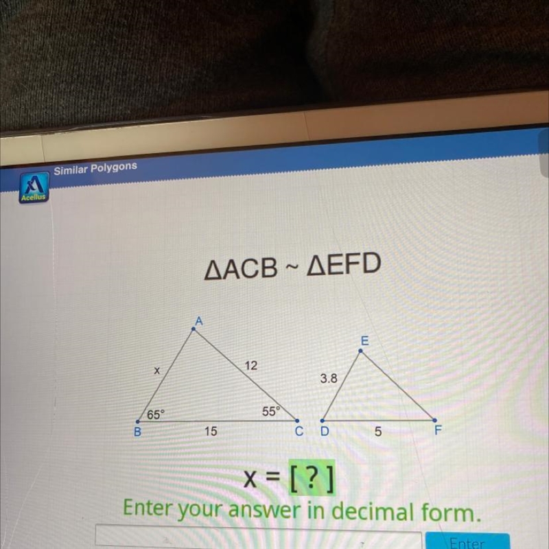 I need help to find X = in decimal form-example-1