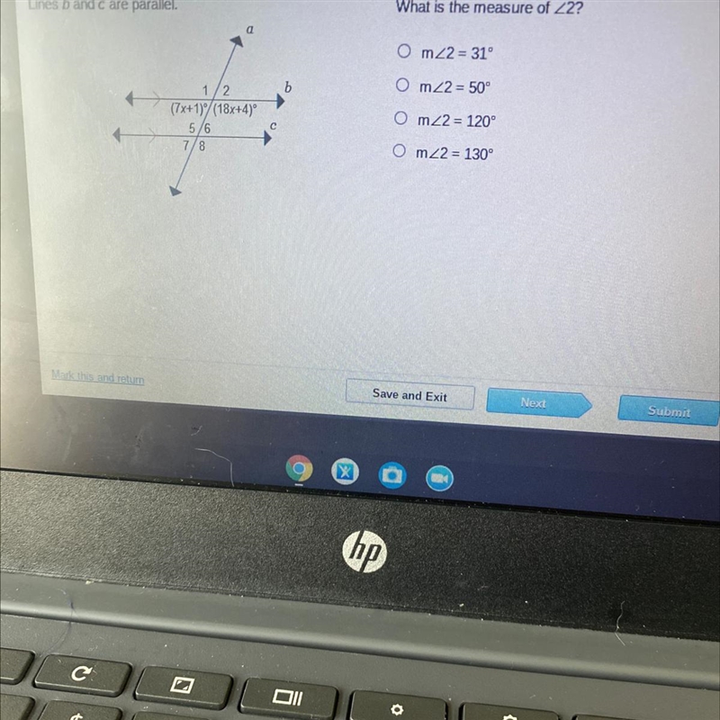 What is the measure of 2?-example-1