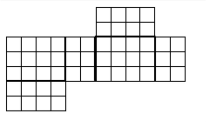 The net of a rectangular prism is shown below. Each square represents 1 square unit-example-1