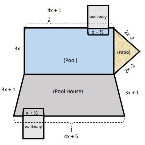 Gloria forgot to account for two walkways. Using the work from Plan A, subtract the-example-1