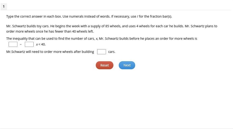 Type the correct answer in each box. Use numerals instead of words. If necessary, use-example-1