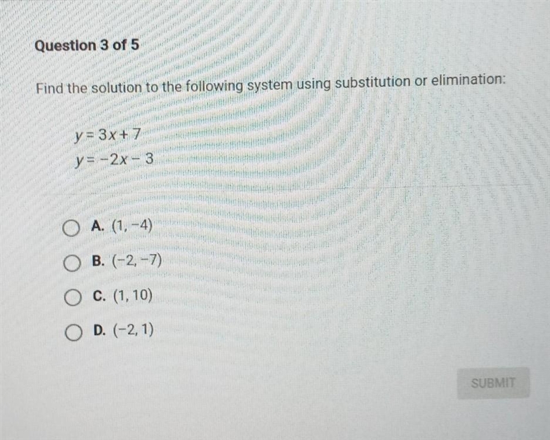 Find the solution to the following system using substitution or elimination: Please-example-1