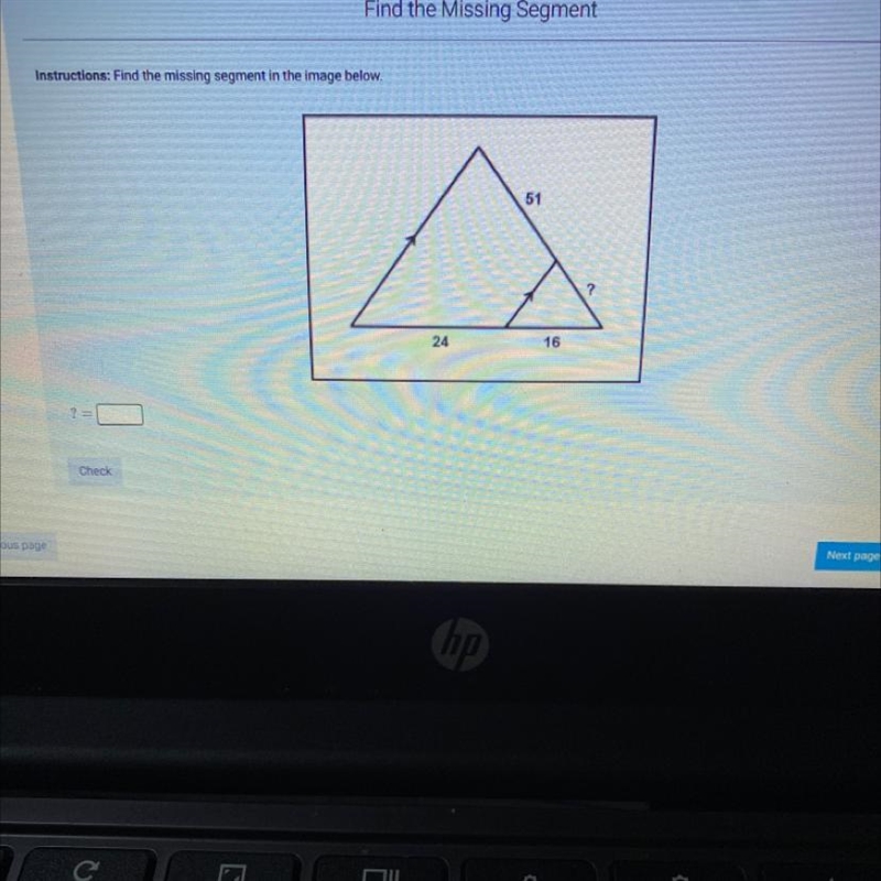 Find the missing segment in the image below-example-1