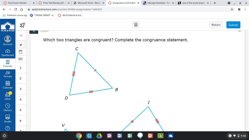 Which two triangles are congruent-example-1