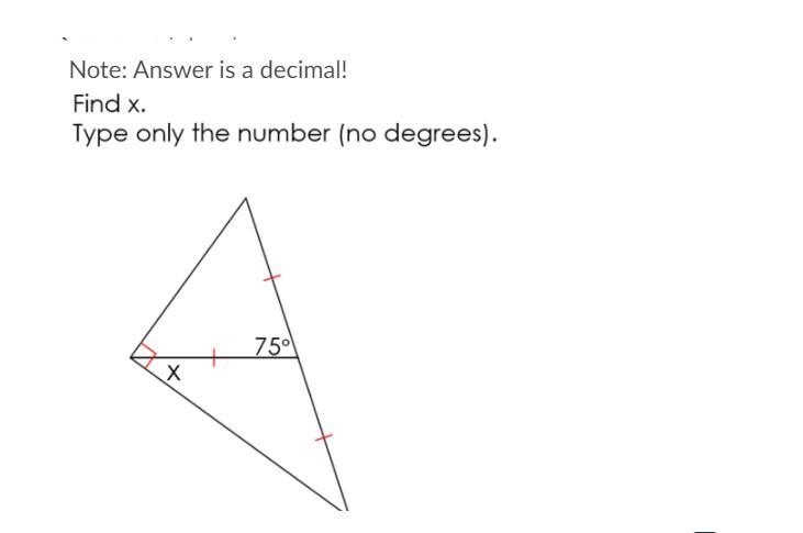 Find x (the answer is a decimal) Picture posted below.-example-1