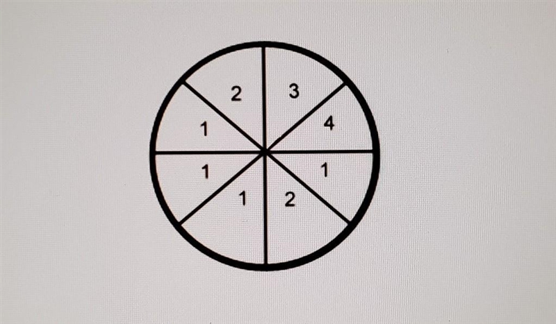 Pls answer asap :) What is the probability of spinning a 2 on the spinner shown below-example-1