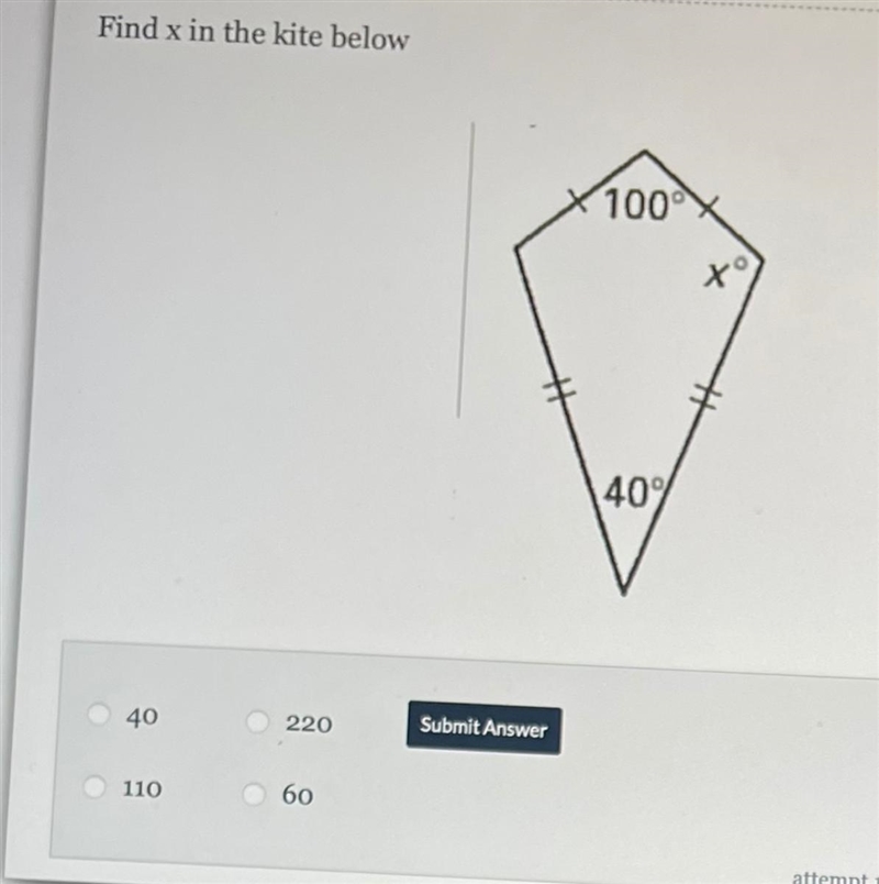 Find x in the kite below-example-1