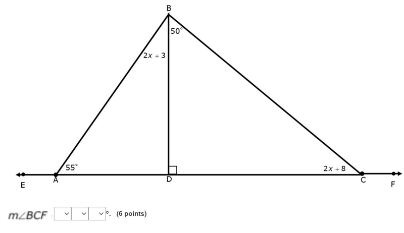 Help please! find m∠bcf-example-1