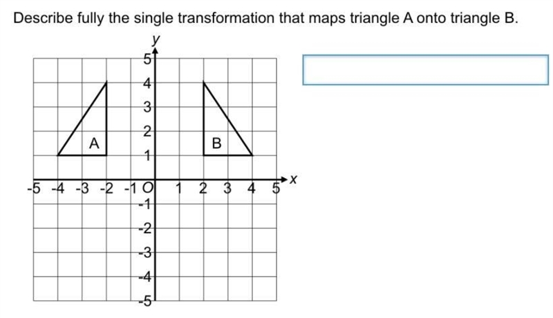 Describe fully the single transformation that maps a onto shape b-example-1