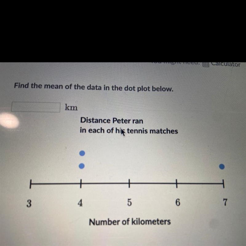 Find the mean of the data in the dot plot below-example-1