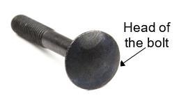 The head of a carriage bolt is circular, as shown. The head of this bolt has a diameter-example-1