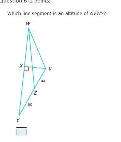 Which line segment is an altitude of ΔVWY?-example-1