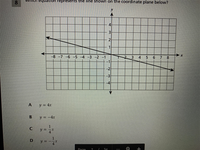 Which equation represented the line shown on the coordinate plane below?-example-1