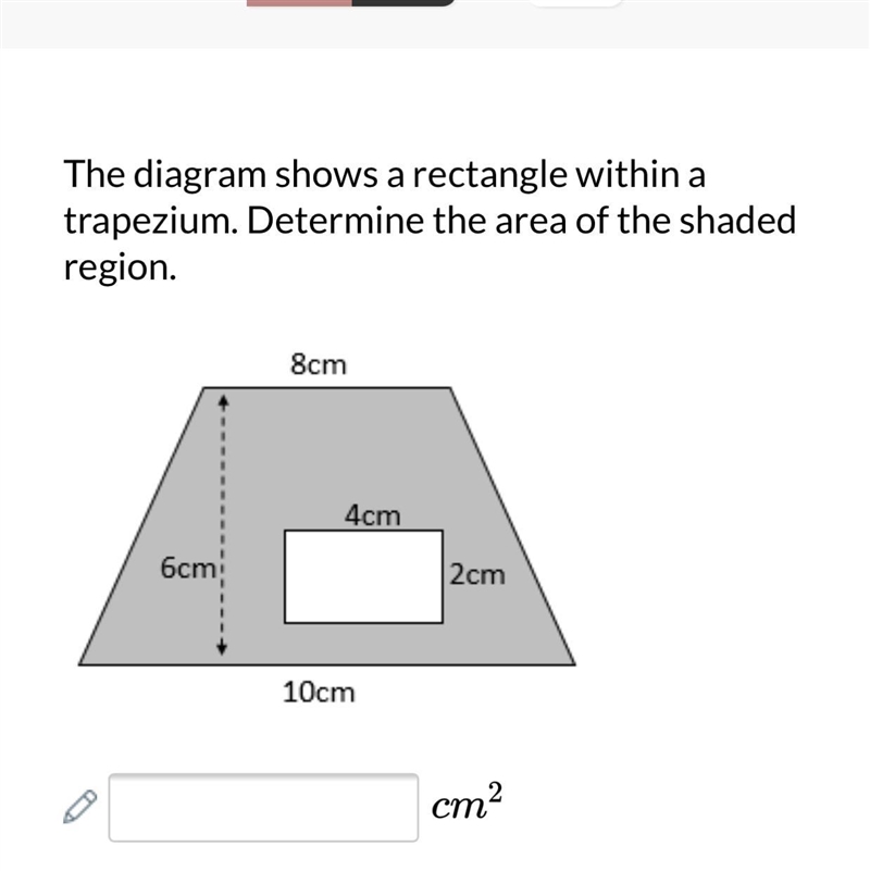 The diagram shows a right angled triangle within a trapezium determine the area of-example-1