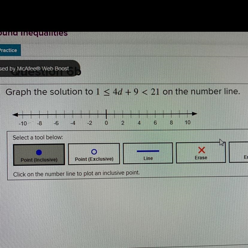 1 < 4d +9 < 21 graph it on the number line-example-1