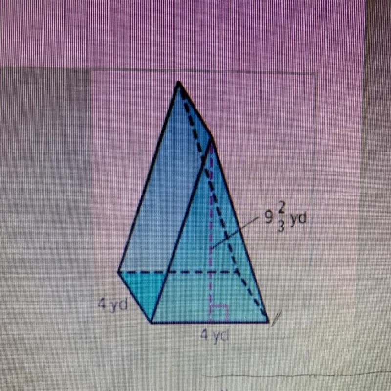 Find the volume of the triangular prism in the picture shown. Round your answer to-example-1