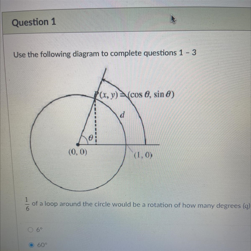 What would your position on the circle (cos q, sin q) be after rotating 72degrees-example-1