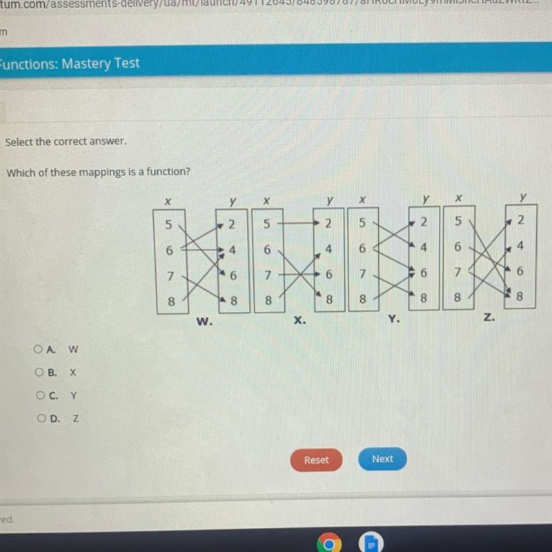 Select the correct answer which of these mappings is a function-example-1