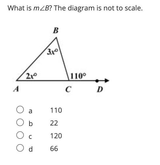 What is m A. 110 B. 22 C. 120 D. 66-example-1