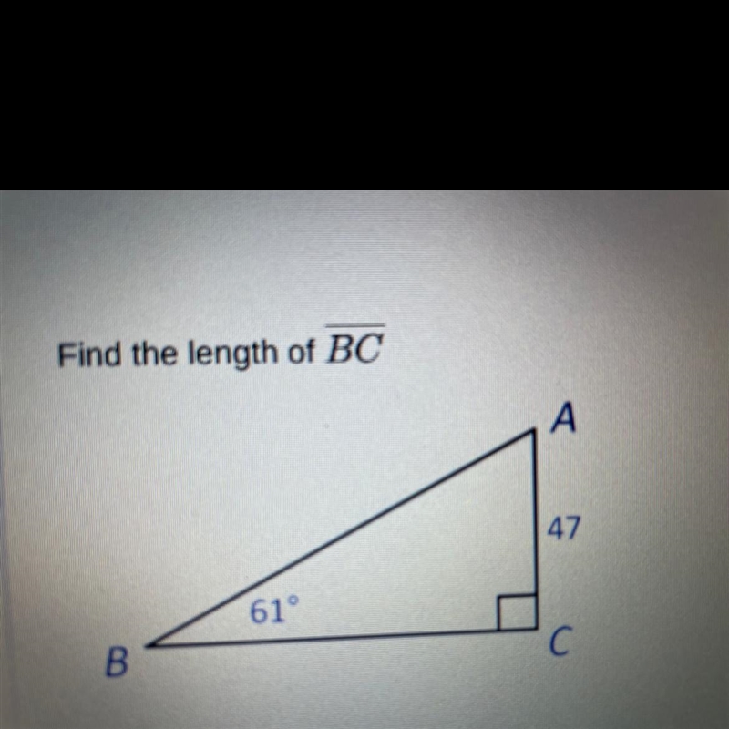 HELP PLEASE!!!! Find the length of BC А.53.74 B.96.95 C.84.79 D26.05-example-1