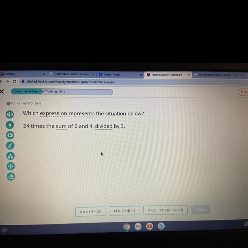 24 times the sum of 6 and 4, divided by 3-example-1