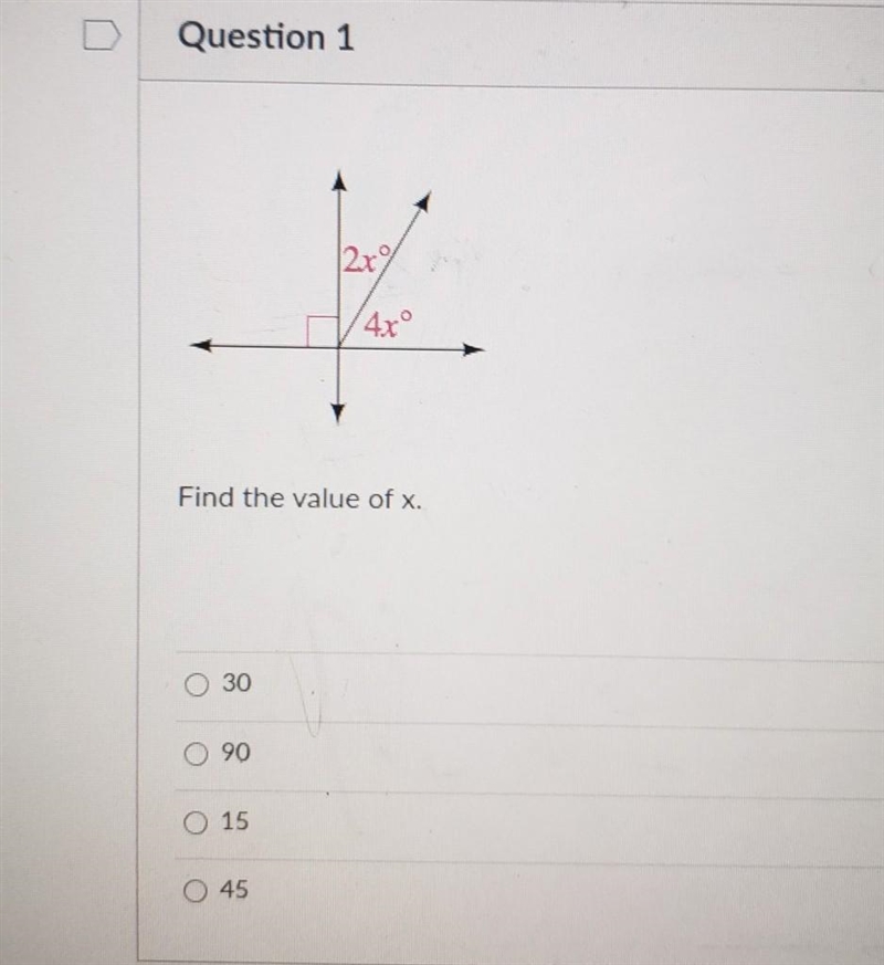 2x° 4xº Find the value of x.​-example-1