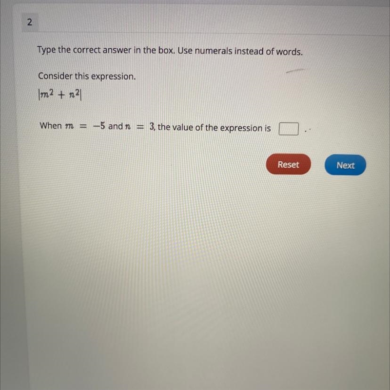 Type the correct answer in the box. Use numerals instead of words. Consider this expression-example-1