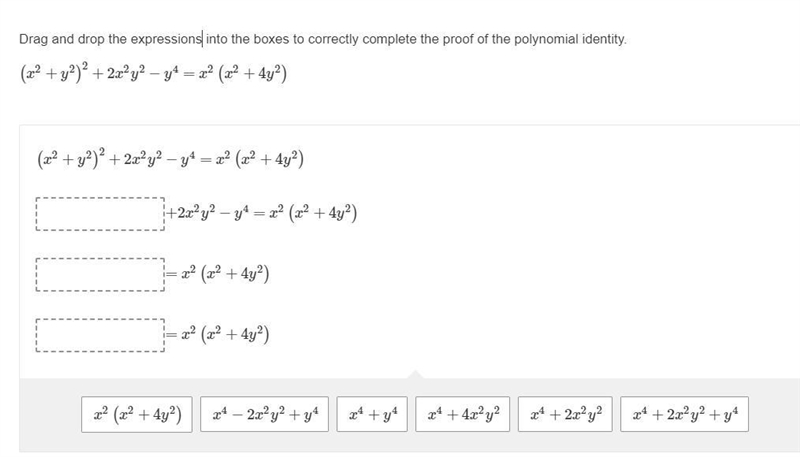 NEED THE CORRECT ANSWER ASAP, PLEASE HELP!!! Drag and drop the expressions into the-example-1