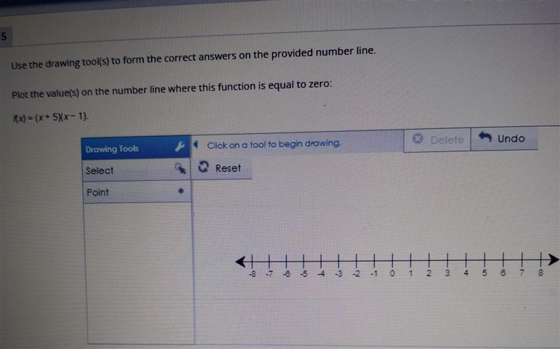 Plot the value(s) on the number line where this function is equal to zero: fx) = (x-example-1