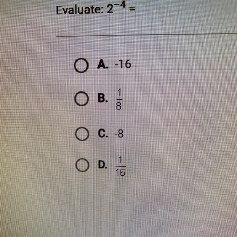 I want need help because I’m having trouble on this question Evaluate: 2-4 =-example-1