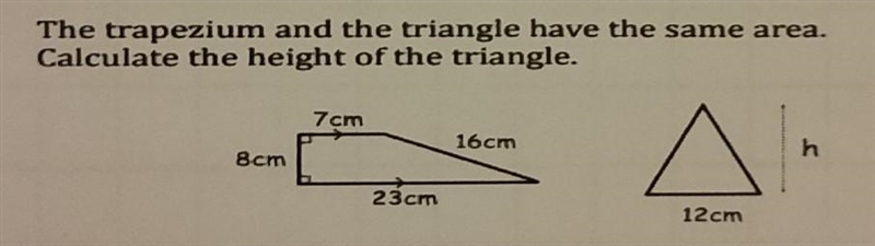 I have worked out trapezium's area but didn't work out triangle's. I need it fast-example-1