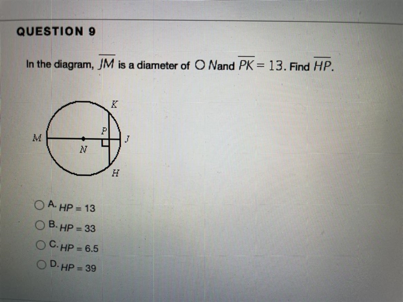 What does HP equal? (Geometry)-example-1