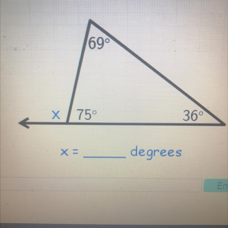 69° X/75° 36° X = degrees Enter-example-1