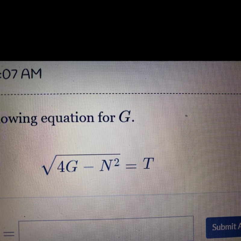 I need to solve for G in the following equation-example-1