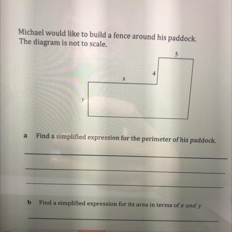 Michael would like to build a fence around his paddock. The diagram is not to scale-example-1