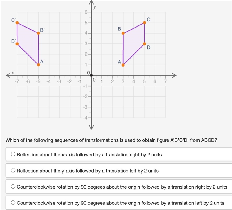 Figure. ABCD is transformed to A'B'C'D as shown. need help pls-example-1