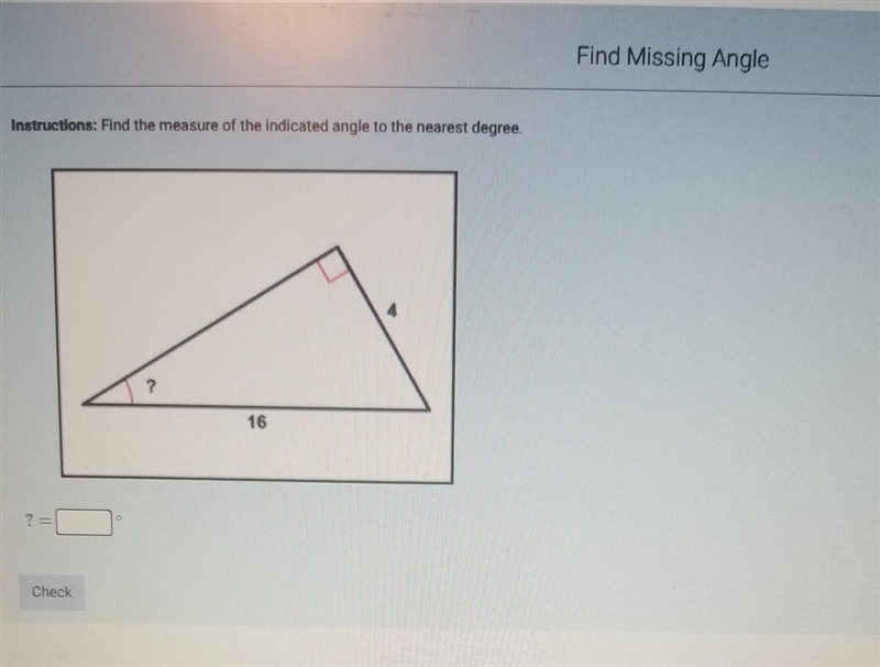 Find the measure of the indicated angle to the nearest degree​-example-1