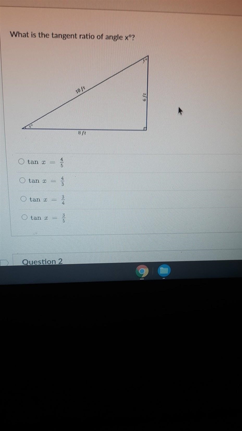 What is the tangent ratio of angle x°​-example-1