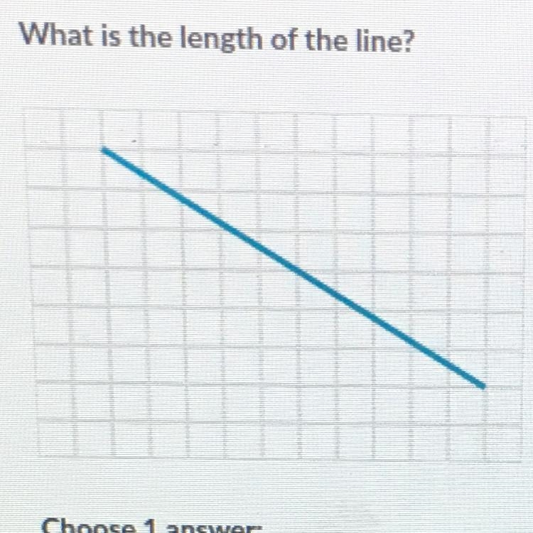 What is the length of the line? Answer choices: 8 12 Square root of 60 Square root-example-1