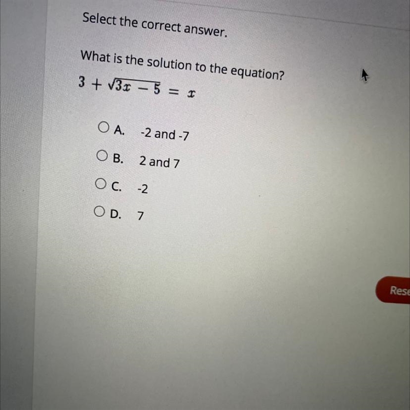 What is the solution to the equation? 3 + V3x – 5= x-example-1